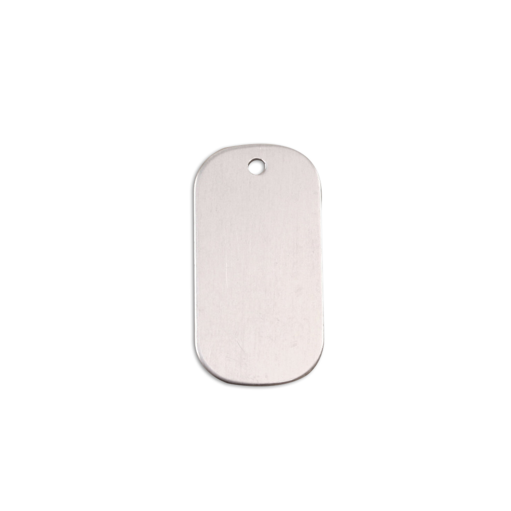 Metal Stamping Blanks Aluminum Small Dog Tag, 25mm (1") x 13mm (.51"), 18g, Pack of 5